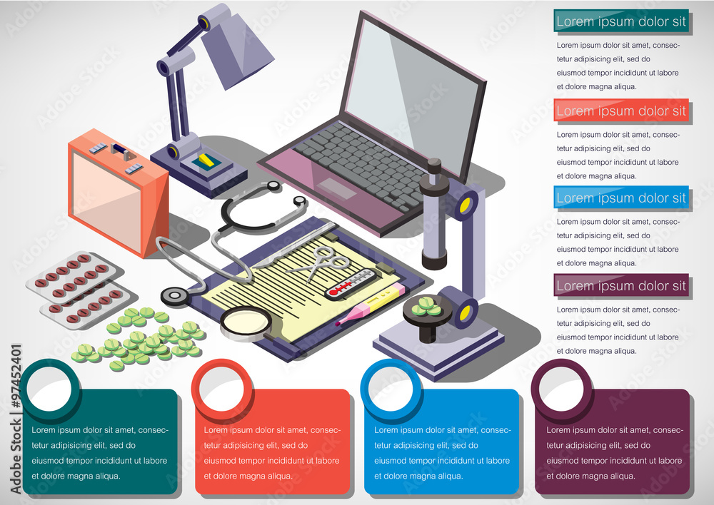 illustration of infographic medical concept in isometric graphic illustration of infographic medical concept in isometric graphic
