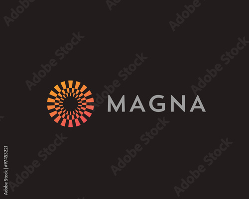 Abstract sun flower energy logo design.