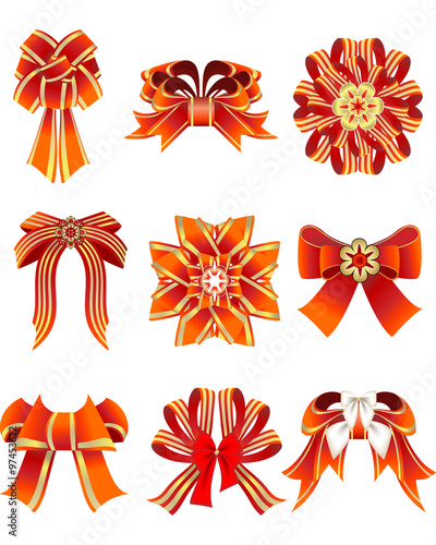 set of red bows
