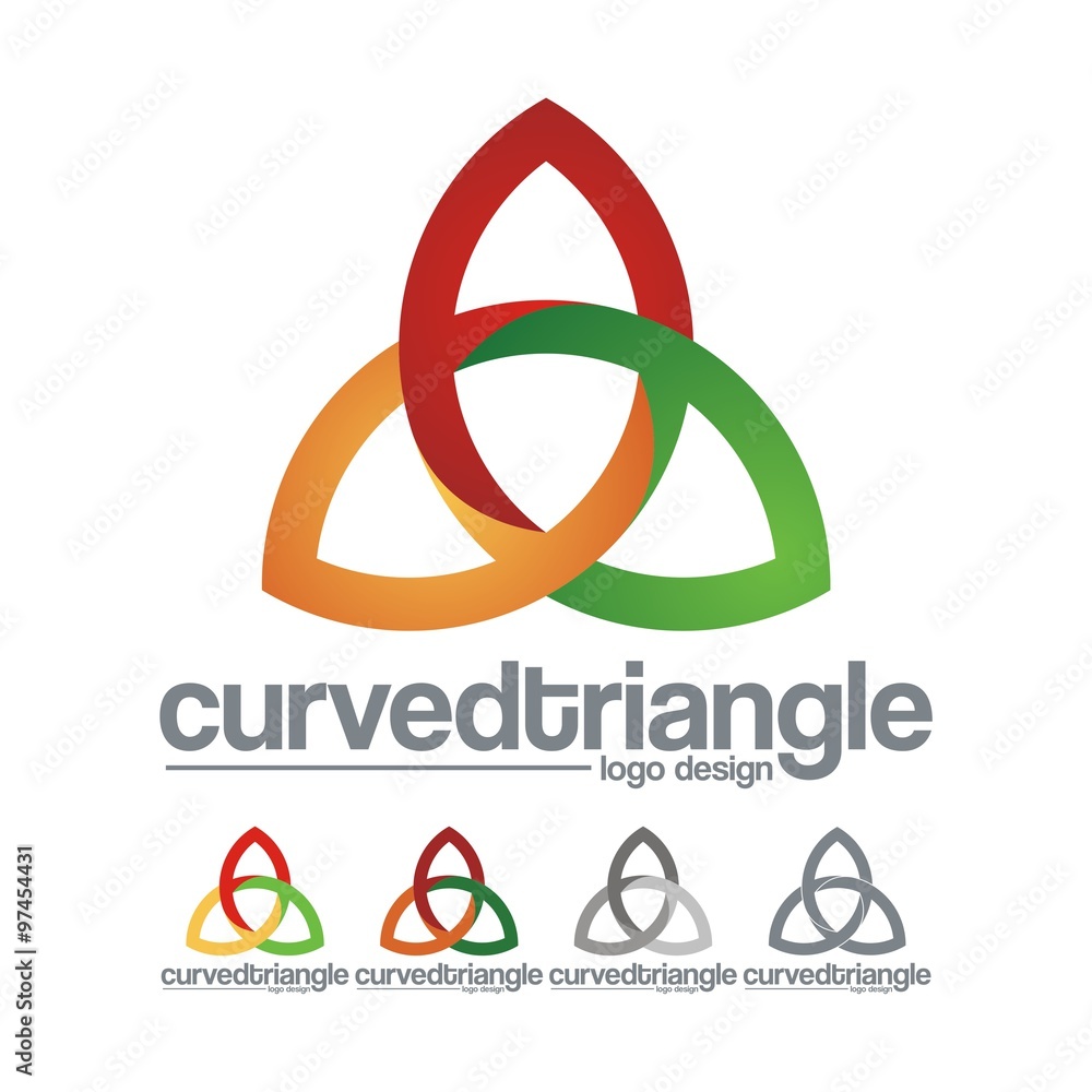 Curved Triangle Design Logo Icon Stock Vector Adobe Stock
