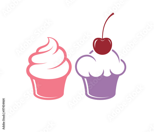 Cupcake. Icon set 