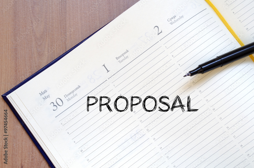 Proposal write on notebook Proposal write on notebook