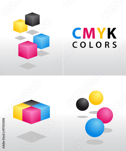 CMYK shapes and colors for designers