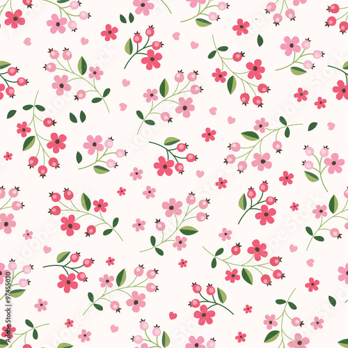Wallpaper Mural Floral seamless pattern Torontodigital.ca
