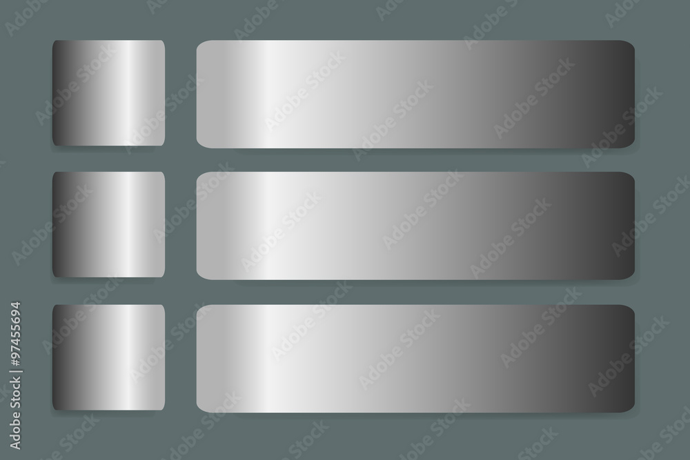Six stainless steel horizontal labels vecto Six stainless steel horizontal labels vecto