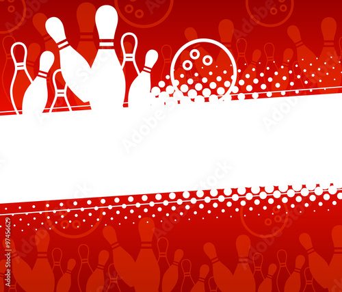 Leinwand Poster Abstract sports background with elements of the game of bowling