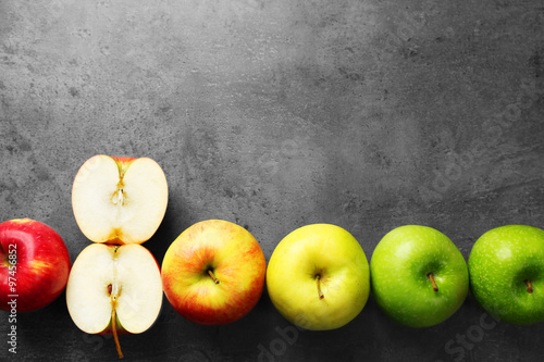 Apples on dark grey background