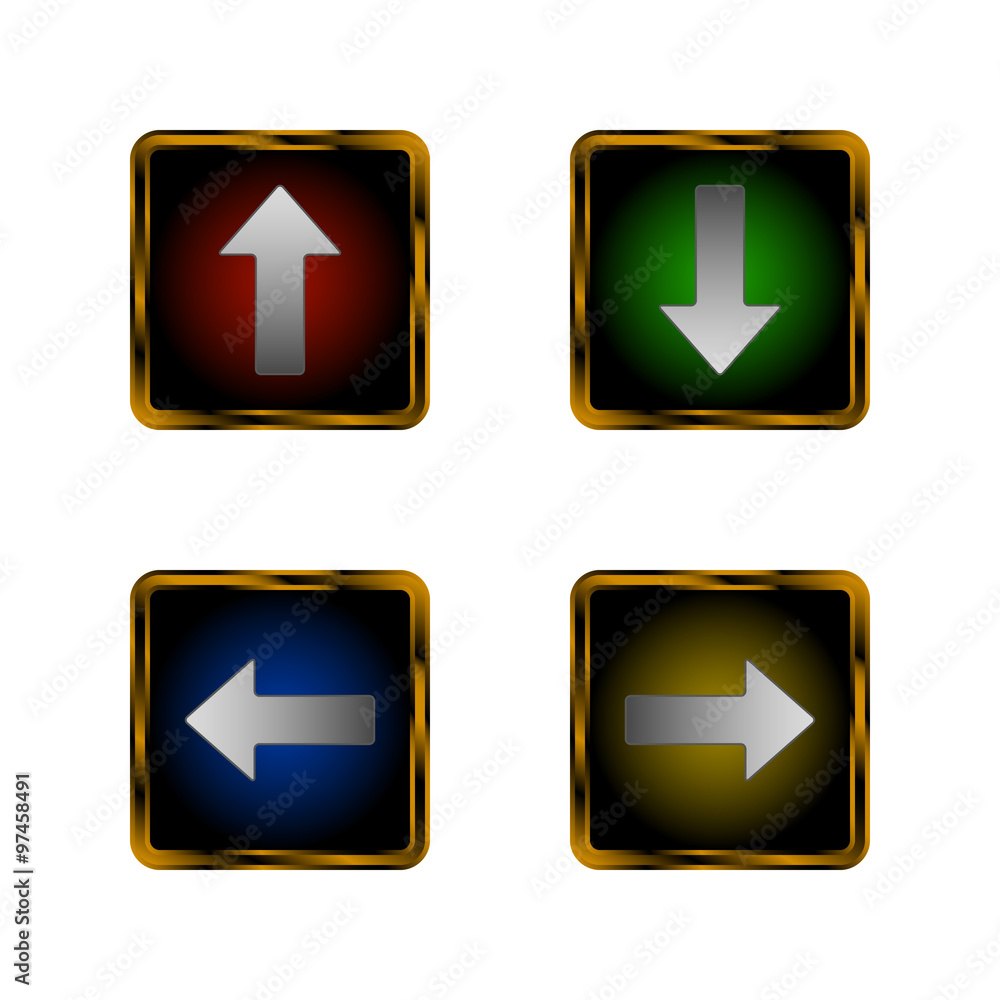 Set of arrows in golden frames Set of arrows in golden frames