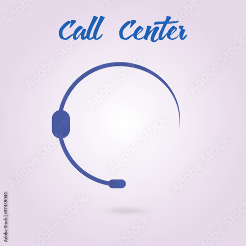 Polygonal icon for call center or hotline, support symbol 