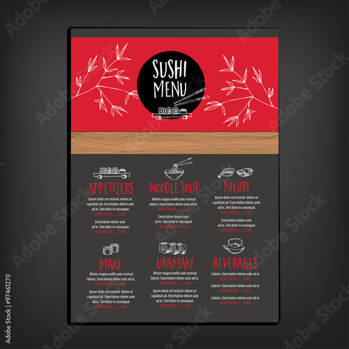 Restaurant cafe menu, template design.