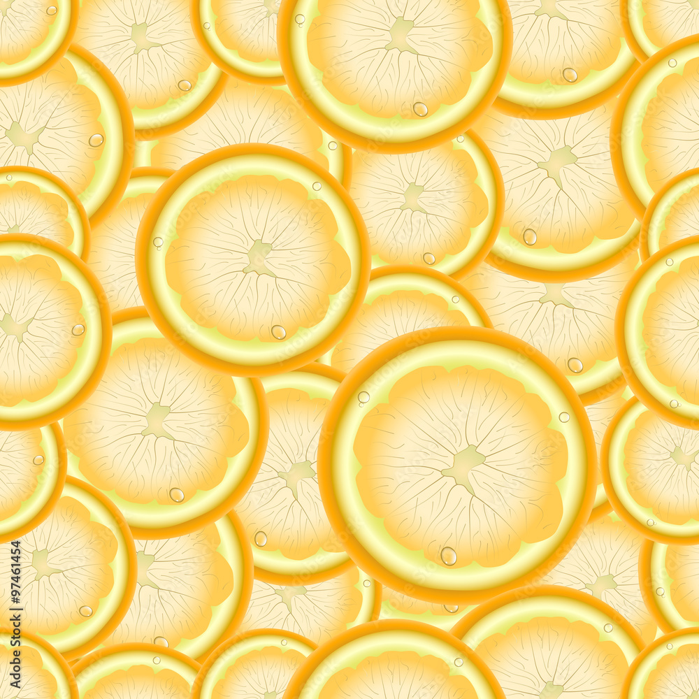 Seamless repeating pattern of slices of lemon Seamless repeating pattern of slices of lemon