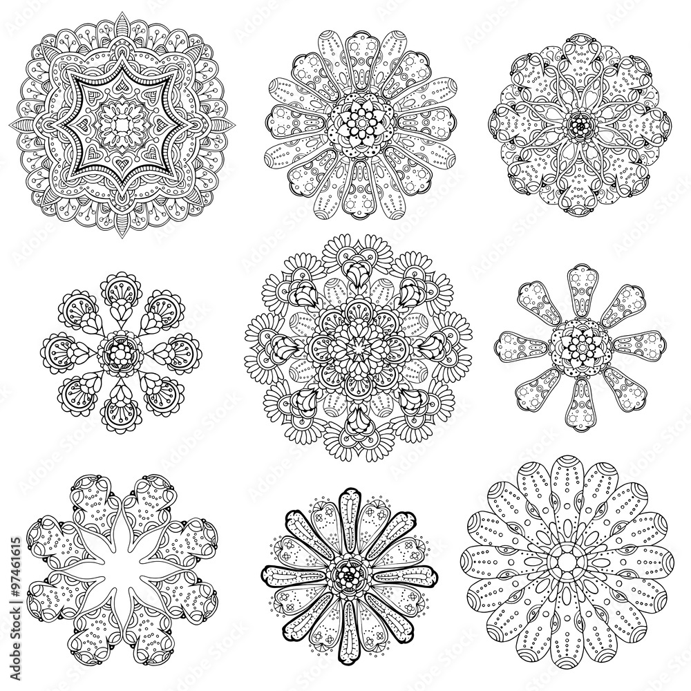 Geometric circular ornament set Geometric circular ornament set
