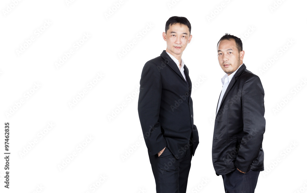 Two Asian Business man on copy space isolated and include path Two Asian Business man on copy space isolated and include path