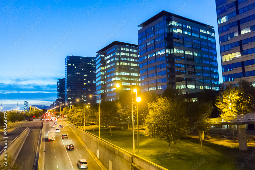 Obraz premium Barcelona, Spain, Street Scenes, Ring Road, Highway, in Port Forum Neighborhood,