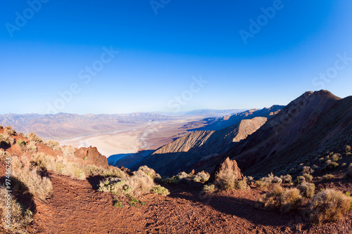 Mountain panorama of Death Valley from above