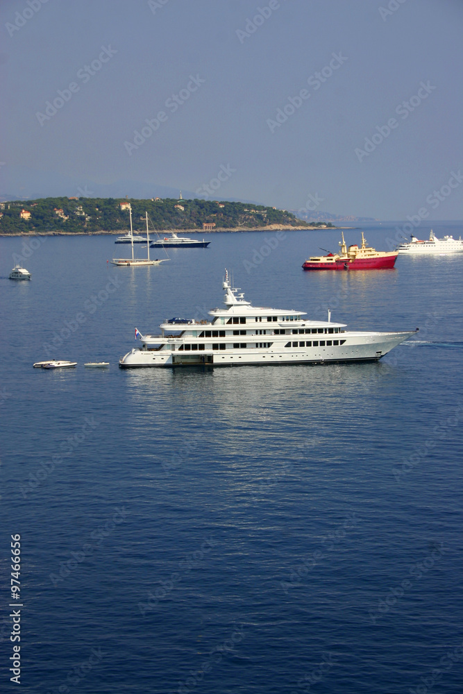 Yachts at Anchor In Monaco