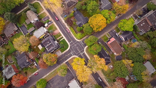 Top Suburban View of Montreal and beautiful Trees