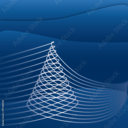 Merry christmas and happy new year, christmas tree lines 
