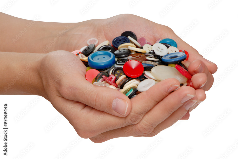  buttons in female hands