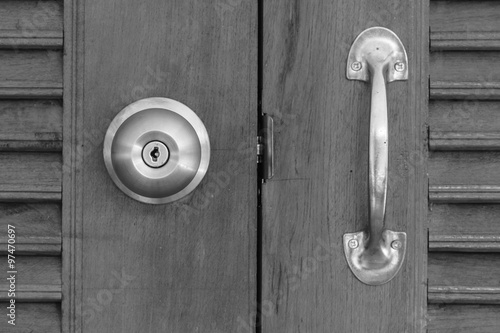 doorknob with wooden door