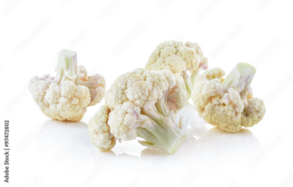 fresh cauliflower on white background fresh cauliflower on white background