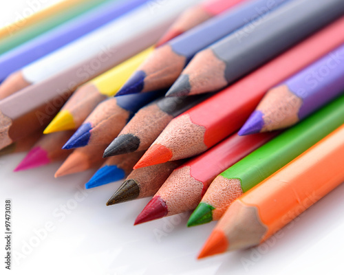 Color pencils isolated on white background