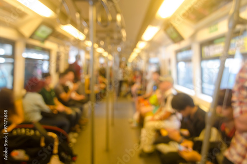 Photography Blurred photo of passengers in sky train