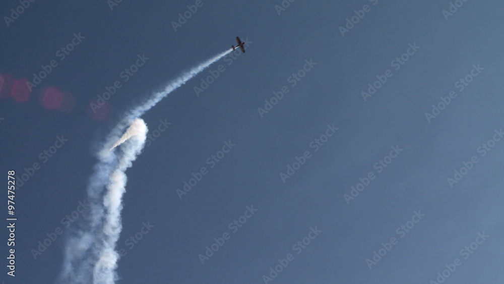 Airshow. View of planes doing tricks in air Airshow. View of planes doing tricks in air