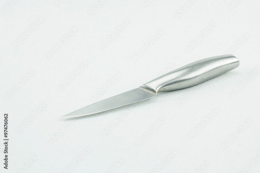 Steel Paring Knife - Kitchen knife isolated on a white background Steel Paring Knife - Kitchen knife isolated on a white background