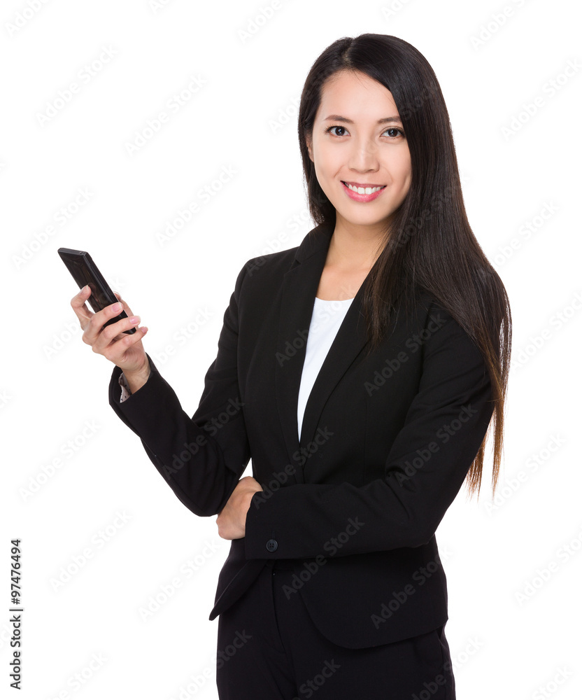 Asian Young Businesswoman use of the cellphone Asian Young Businesswoman use of the cellphone
