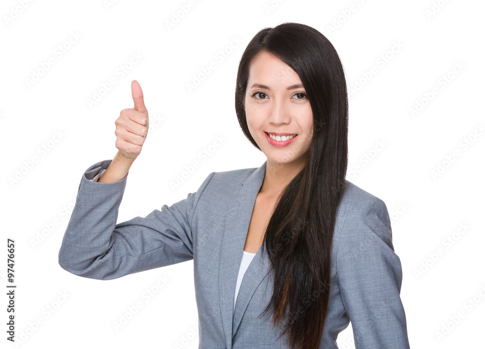 Asian Businesswoman showing thumb up geeture Asian Businesswoman showing thumb up geeture