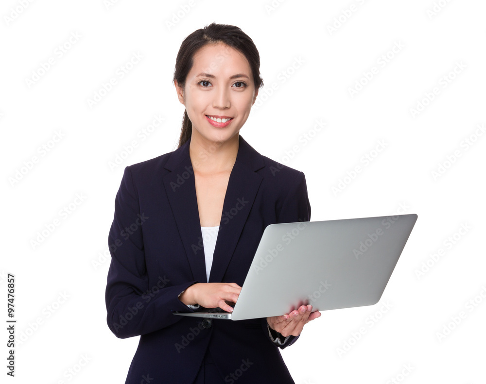 Asian Businesswoman working with laptop computer Asian Businesswoman working with laptop computer