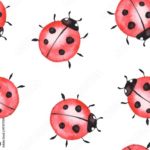 Ladybugs. Seamless pattern 1