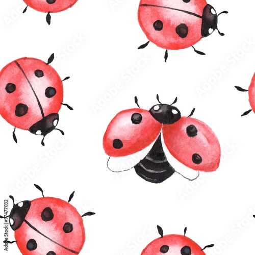 Ladybugs. Seamless pattern 2