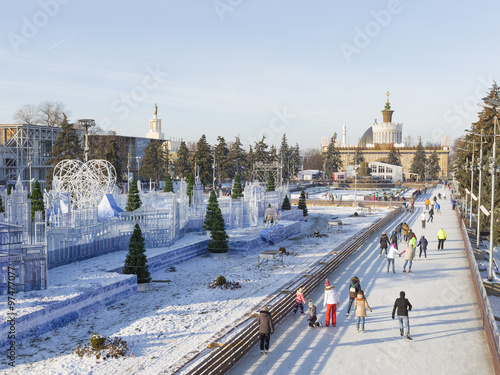 Canvas Print Unusual Christmas ice rink at ENEA