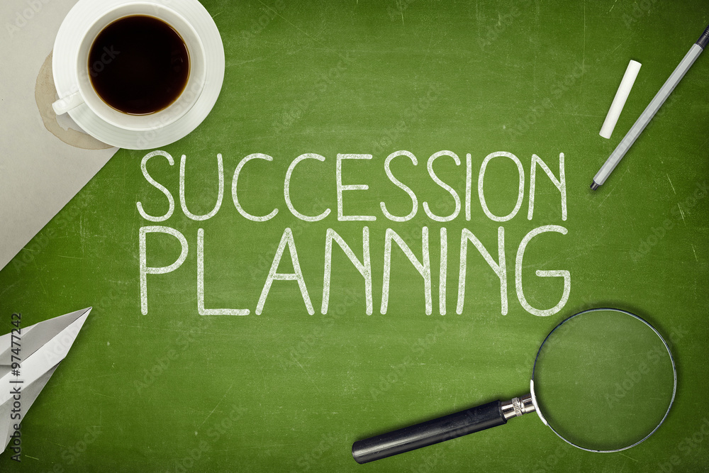 Succession planning concept on blackboard - obrazy, fototapety, plakaty 