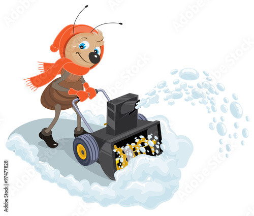 Ant domestic snow-plow. Snow thrower