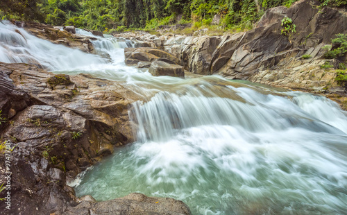 Yangbay waterfall  Khanh Hoa  Vietnam on spring morning with the dangerous rapids  but this is pretty wild rapids least Khanh Hoa province in Vietnam