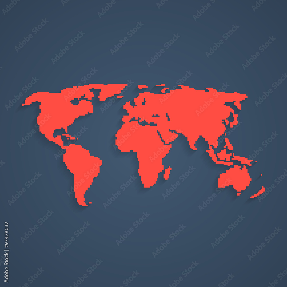 red pixel art world map red pixel art world map