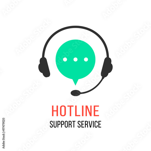 hotline support service with headphones