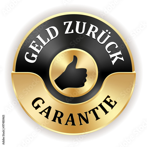 Goldener Geld zurück Garantie Siegel mit schwarzem Rand