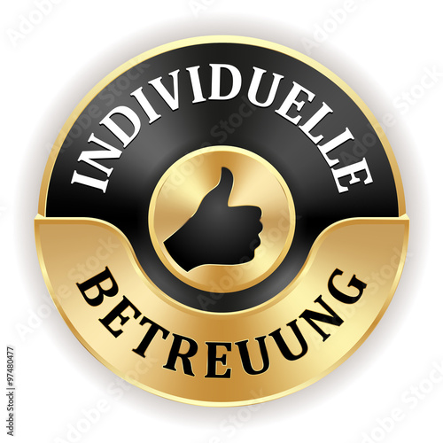 Goldener individuelle Beratung Siegel mit schwarzem Rand