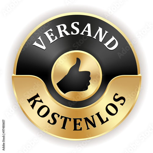 Goldener Versnad kostenlos Siegel mit schwarzem Rand
