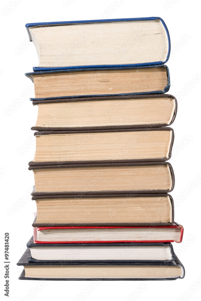 Stack of old books isolated on white background Stack of old books isolated on white background