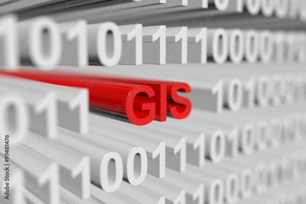GIS are presented in the form of a binary code with blurred background