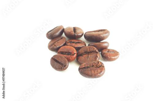 Small heap of coffee beans