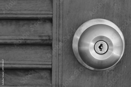 doorknob with wooden door