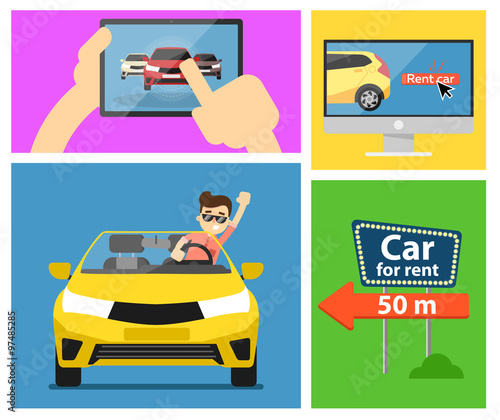 Rental car banners.