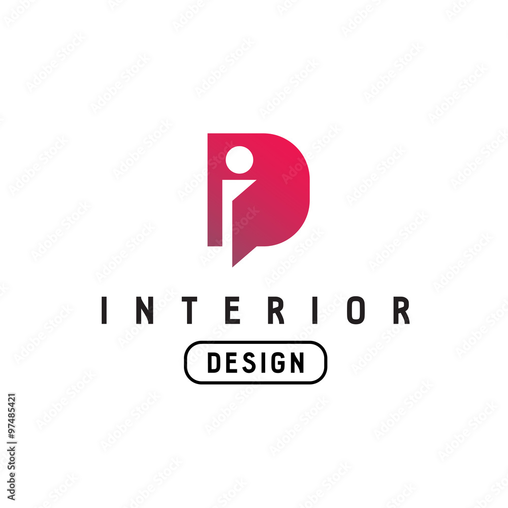 Letter I and D monogram logo. Interior design abbreviation ligat Letter I and D monogram logo. Interior design abbreviation ligat