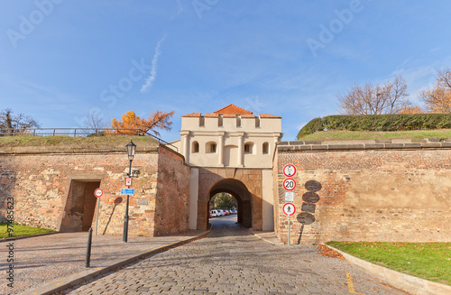 Konstfotografi Tabor Gate (1683) of Vysehrad fort in Prague. UNESCO site